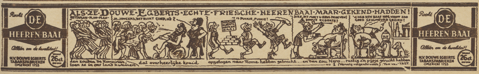 717133 Advertentie in de vorm van een stripverhaaltje over Romeinen door Ton van Tast, voor Douwe Egberts ...